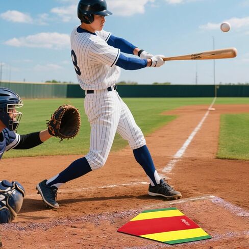 MoyRetty Baseball Training Home Plate, 17 Inch, Non-Slip Mat with Colored Strike Zones, Indoor Outdoor Practice Pitching Plate in Kuwait