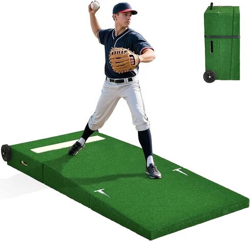 Pitching Mound, Portable Pitchers Mound for Baseball Softball with Non-Slip Rubber Plate, Baseball Mound for Pitching Training Game in Kuwait