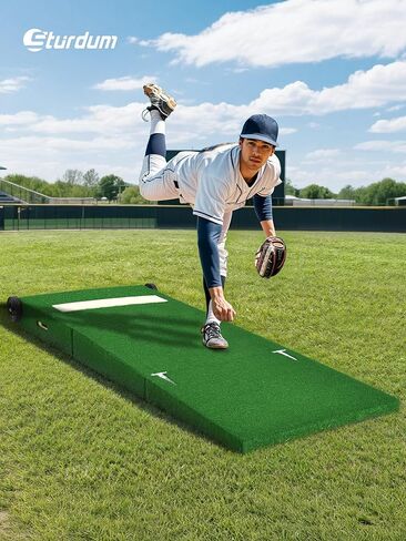 Pitching Mound, Portable Pitchers Mound for Baseball Softball with Non-Slip Rubber Plate, Baseball Mound for Pitching Training Game in Kuwait