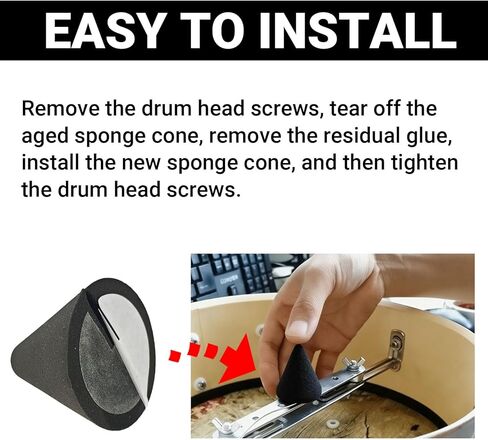10PCS Electronic Drum Trigger Foam Cones, Shock Absorbing Spacers for E-Drum Piezo Pickup, 35mm x 37mm Black in Saudi Arabia