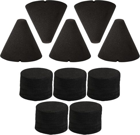 BQLZR Black Foam Cone and Cylinder Parts Decoupling Block Decoupling Foam,for Electronic Drum Piezo Trigger As Drum Trigger Foam Between The Piezo and The Drum Head Pack of 10 in Kuwait