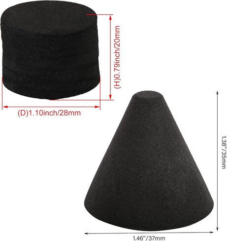 BQLZR Black Foam Cone and Cylinder Parts Decoupling Block Decoupling Foam,for Electronic Drum Piezo Trigger As Drum Trigger Foam Between The Piezo and The Drum Head Pack of 10 in Kuwait