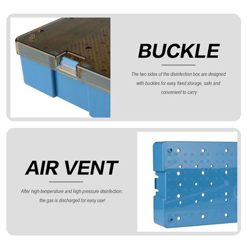 REEHUT Double Layer Autoclavable Instruments Storage Box Instruments Sterilization Tray Case with Silicone Mat in Kuwait