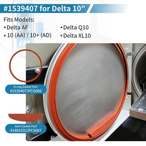 Door Gasket Kit for Pelton & Crane Delta 10" (AF), Q10, XL10, 10 (AA), 10+(AD), Door Seal #1539407/PCG066 & Door Spacer #3322281/PCS067 Dam Gasket in Kuwait