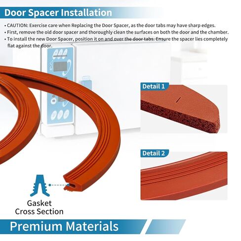 Door Gasket Kit for Pelton & Crane Delta 10" (AF), Q10, XL10, 10 (AA), 10+(AD), Door Seal #1539407/PCG066 & Door Spacer #3322281/PCS067 Dam Gasket in Kuwait