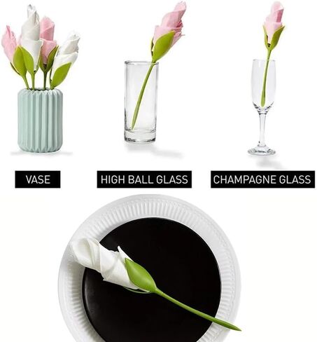 10/20/30 Pcs Rose Napkin Rings, ABS Plastic Origami Flower Napkin Holders, Green Romantic Table Decor for Wedding, Party, Dinner & Banquet Table Settings in Saudi Arabia