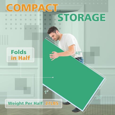 Ping Pong Table Top for Billiard Table, 7FT/8FT/9FT Foldable Table Tennis Table Topper for Pool Table, Indoor Outdoor Table Tennis Conversion Top w/Net & Premium Foam Padding (Green, 8x4 FT) in Saudi Arabia