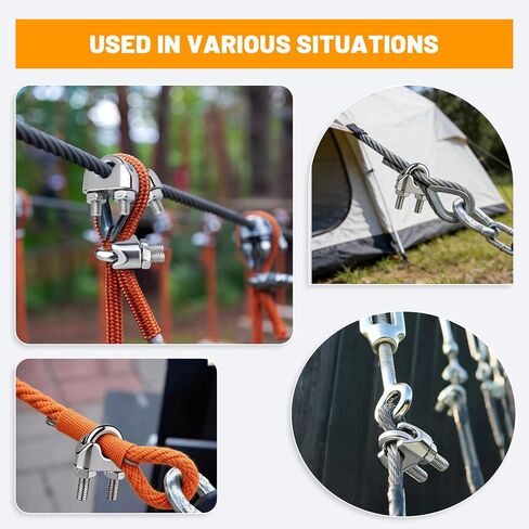 20Pcs 1/8 inch Stainless Steel Wire Rope Cable Clamp,M3 Wire Rope Clips U Bolt Saddle Fastener in Saudi Arabia