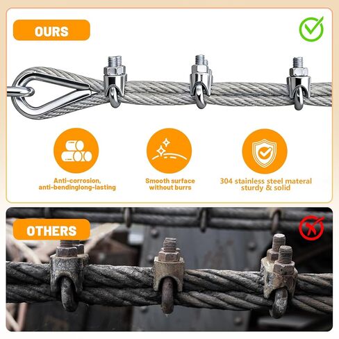 20Pcs 1/8 inch Stainless Steel Wire Rope Cable Clamp,M3 Wire Rope Clips U Bolt Saddle Fastener in Saudi Arabia
