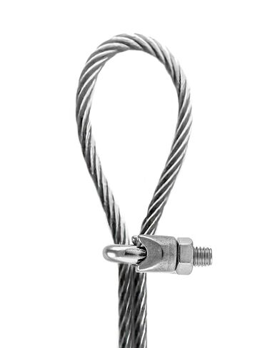 QWORK 1/4" Wire Rope Clamp Clip M6, 50 Pack Large U Bolt Saddle Guy Fastener, 304 Stainless Steel Fastener Cable Clamps, Connect 2 Layers of Wire to Form a Loop in Kuwait