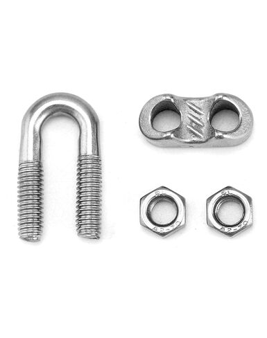 QWORK 1/4" Wire Rope Clamp Clip M6, 50 Pack Large U Bolt Saddle Guy Fastener, 304 Stainless Steel Fastener Cable Clamps, Connect 2 Layers of Wire to Form a Loop in Kuwait