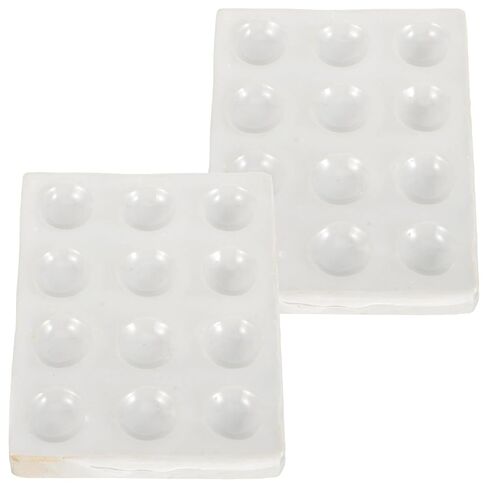 Luxshiny لوحة التفاعل السيراميك 2 قطعة 12 حفرة لوحة بقعة الخزف للاختبار الكيميائي التجربة العلمية استخدام المختبر in Kuwait