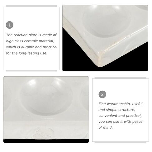 Luxshiny لوحة التفاعل السيراميك 2 قطعة 12 حفرة لوحة بقعة الخزف للاختبار الكيميائي التجربة العلمية استخدام المختبر in Kuwait