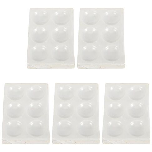 5Pcs Porcelain Ceramic Spot Reaction Plate 6-Hole Chemical Testing Reaction Plate for Laboratory Scientific Experiment Use White and Black in Saudi Arabia