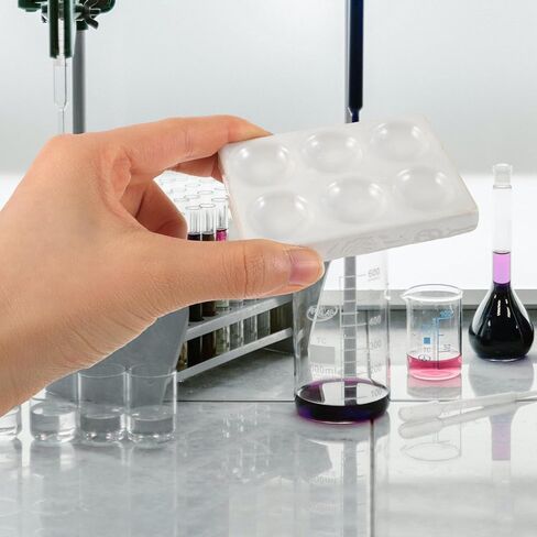 5Pcs Porcelain Ceramic Spot Reaction Plate 6-Hole Chemical Testing Reaction Plate for Laboratory Scientific Experiment Use White and Black in Saudi Arabia
