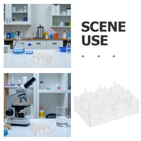 Garneck 5pcs Tissue Culture Plates for Laboratory Chemical Reactions Flat Bottom Clear Plastic Reaction Boards with Seal Plugs Stable Design for Educational and Experimental Use in Kuwait