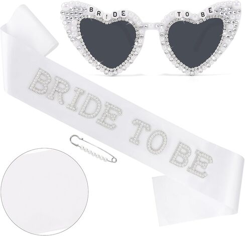 Bride Sash & Veil & Bridal Tiara Crown, Bachelorette Party Decorations Set - Bachelorette Shower Gifts for Bride, Bridal Party Favors Wedding Accessories in Kuwait
