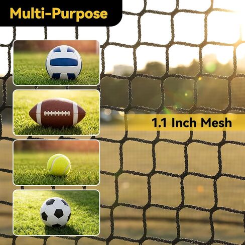 أقفاص الضرب للفناء الخلفي، قفص بيسبول بطول 22 قدمًا مع شبكة متينة قفص الضرب في الفناء الخلفي لتدريب البيسبول، حقيبة يد مجانية من البوليستر مكونة من 4 طبقات in Kuwait