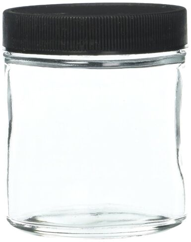 Qorpak GLC-01629 Clear Straight Sided Round Jar with 58-400 Polypropylene Cap and PTFE Disc, 4 oz (Pack of 24) in Kuwait