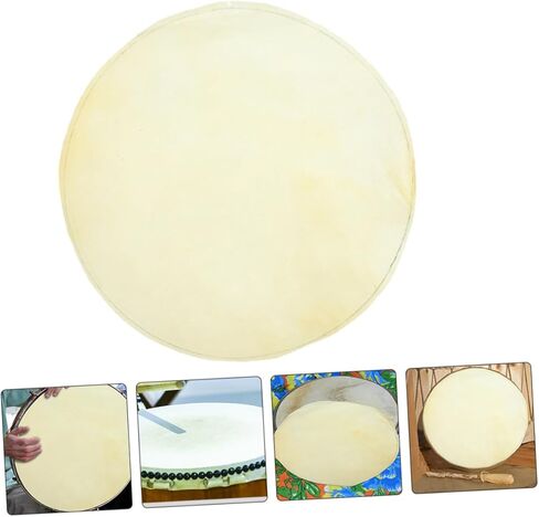 Garneck 2pcs African Drum Heads Diameter Leather Drum Skin Easy to Install Percussion Replacement for Enhanced Bass and Overtone for Musicians in Saudi Arabia