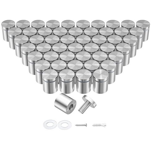 50 Pcs 1 x 1 Inch Stainless Steel Standoff Screws, Standoff Mounting Hardware Advertising for Acrylic Signs, Stand Off for Hanging Picture Frame, Silver in Kuwait