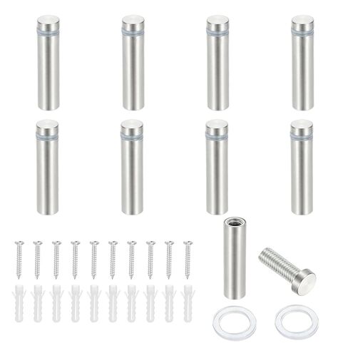 PATIKIL 1/2x1.6" Standoff Screws, 8 Pack Stainless Steel Stand Off Wall Mounts Wall Sign Mounting Hardware Advertising Standoff Nail for Hanging Acrylic Signs Picture Frame, Silver in Saudi Arabia