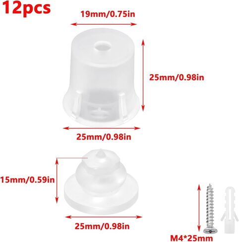 Antrader Standoff Screws,Sign Standoffs Sign Mounting Hardware for Hanging Acrylic Picture Frame,Clear,0.75" x 0.98"(19 x 25mm),12Pcs in Kuwait