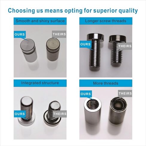 Pack of 4, Aluminum Standoff Screws, Wall Sign Standoff Mounting Hardware Advertising Glass Standoff Nail for Hanging Acrylic Picture Frame (Black, 1/2" x 3/4") in Kuwait