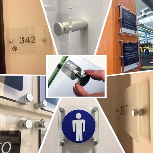 Pack of 4, Aluminum Standoff Screws, Wall Sign Standoff Mounting Hardware Advertising Glass Standoff Nail for Hanging Acrylic Picture Frame (Black, 1/2" x 3/4") in Kuwait