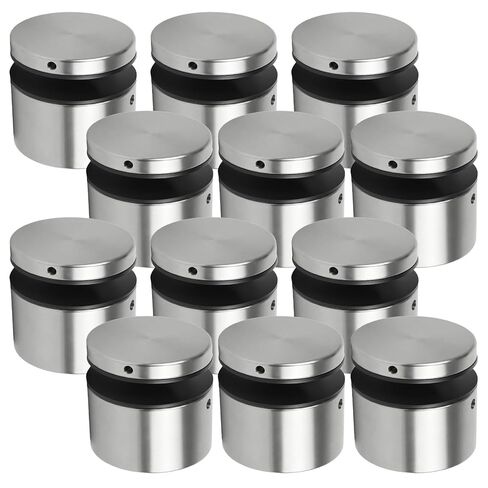 3TO Glass Railing Standoff - 12 Pack Marine Grade SS316 Innovative Matte Black Standoffs for Balcony Stair Railing Modern Design Clamp Comes with Mounting Wrench in Saudi Arabia