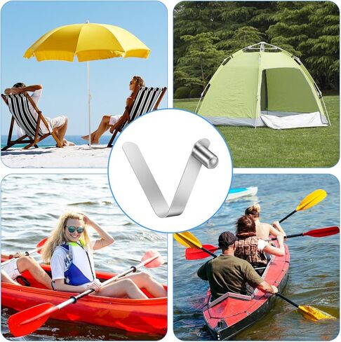 8 Pcs Kayak Paddle Spring Snap Clips, Stainless Steel Push Button Spring Clips Tent Pole Clip Tube Locking Tube Pin Clip for Camping Kayak Paddle Tent Pole in Saudi Arabia