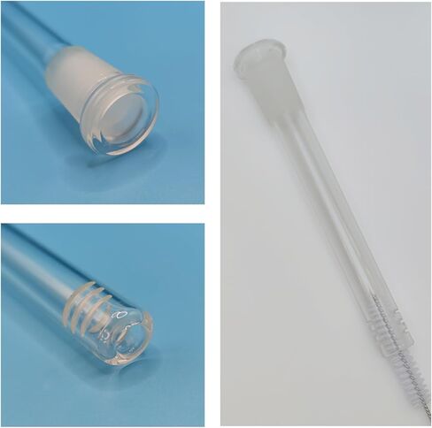 14mm Downstem Glass Tube - 100mm/3.94in Crystal Clear Borosilicate, Includes 6 Cleaning Brushes in Saudi Arabia