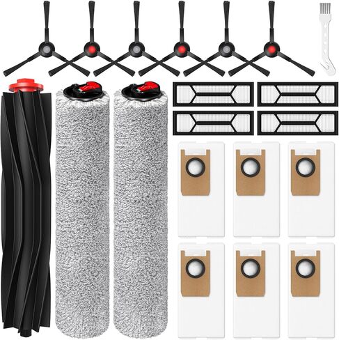 Omni S1 Pro/S1 Accessory Kit for eufy S1, Omni S1 Pro Robot Vacuum Replacement Parts, Include 1*Main Roller Brushes, 2*Mopping Rollers, 6*Side Brushes, 4*HEPA Filters, 6*Dust Bags, 1*Cleaning Tool in Kuwait