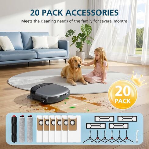 Omni S1 Pro/S1 Accessory Kit for eufy S1, Omni S1 Pro Robot Vacuum Replacement Parts, Include 1*Main Roller Brushes, 2*Mopping Rollers, 6*Side Brushes, 4*HEPA Filters, 6*Dust Bags, 1*Cleaning Tool in Kuwait
