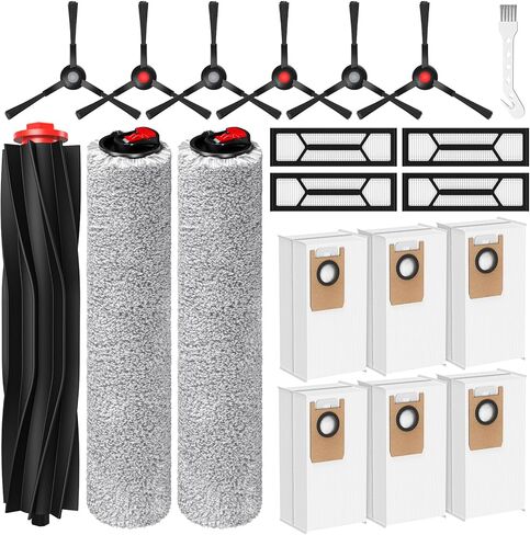 Omni S1 Pro/S1 Accessory Kit for eufy S1, Omni S1 Pro Robot Vacuum Replacement Parts, Include 1*Main Roller Brushes, 2*Mopping Rollers, 6*Side Brushes, 4*HEPA Filters, 6*Dust Bags, 1*Cleaning Tool in Kuwait