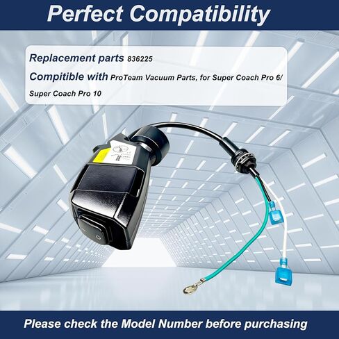 836225 صندوق تبديل المكنسة الكهربائية لأجزاء المكنسة الكهربائية Proteam Super Coach Pro 10 & Super Coach Pro 6، مفتاح طاقة المكنسة الكهربائية على الظهر، صندوق التبديل الكامل لقطعة استبدال التجميع in Kuwait