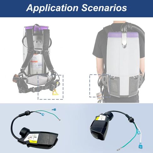 836225 صندوق تبديل المكنسة الكهربائية لأجزاء المكنسة الكهربائية Proteam Super Coach Pro 10 & Super Coach Pro 6، مفتاح طاقة المكنسة الكهربائية على الظهر، صندوق التبديل الكامل لقطعة استبدال التجميع in Kuwait