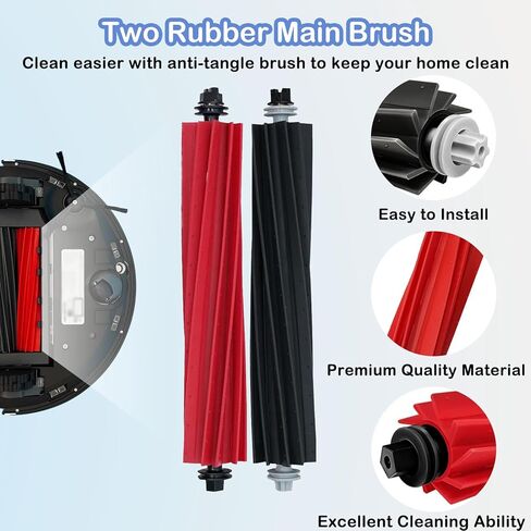Replacement Parts Compatible with Roborock S8 Pro Ultra Robotic Vacuum Cleaners Accessories Kits, 2 Main Brush, 1 Rolling Brush, 4 HEPA Filters, 4 Side Brushes, 4 Mop Pads, 6 Dust Bags in Kuwait