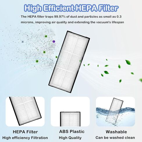 Replacement Parts Compatible with Roborock S8 Pro Ultra Robotic Vacuum Cleaners Accessories Kits, 2 Main Brush, 1 Rolling Brush, 4 HEPA Filters, 4 Side Brushes, 4 Mop Pads, 6 Dust Bags in Kuwait