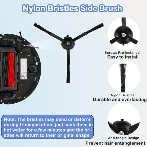 Replacement Parts Compatible with Roborock S8 Pro Ultra Robotic Vacuum Cleaners Accessories Kits, 2 Main Brush, 1 Rolling Brush, 4 HEPA Filters, 4 Side Brushes, 4 Mop Pads, 6 Dust Bags in Kuwait