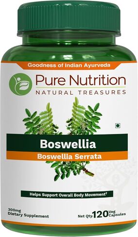 التغذية النقية مستخلص Boswellia Serrata 600 مجم مع 65% من أحماض Boswellic. (يعادل 9000 مجم من مسحوق البوزويليا) غير معدل وراثيًا | 60 كبسولة نباتية. in Kuwait