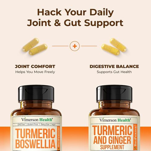 Turmeric Supplement Bundle – 2-Pack Organic Turmeric Curcumin Supplement with 95% Curcuminoids + 65% Boswellia Extract, Ginger Root & Black Pepper (BioPerine) – High Absorption – 2 x 60 Vegan Capsules in Saudi Arabia
