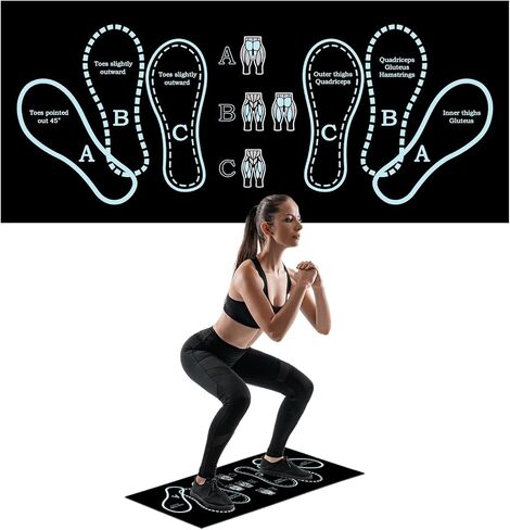 Anti-Slip Squat Mat, Squat Mat with Foot Position Sports Accessories for Home Workout, Anti-Slip & Shock-Absorbing Scientific Design Suitable for Home & Gym Use in Saudi Arabia