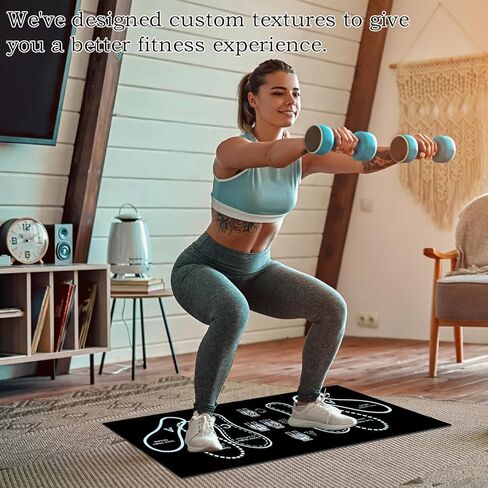 Anti-Slip Squat Mat, Squat Mat with Foot Position Sports Accessories for Home Workout, Anti-Slip & Shock-Absorbing Scientific Design Suitable for Home & Gym Use in Saudi Arabia