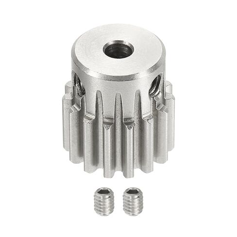 uxcell 1 Mod 19T Spur Gear 5 مم، ترس ترس من الفولاذ المقاوم للصدأ 304، زاوية ضغط 20 درجة، لحامل Spur وRC نموذج سيارة أو محرك DIY (16 مم) in Saudi Arabia