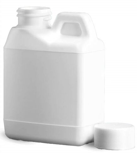 SKS Bottle & Packaging 4 oz HDPE F Style Plastic Jugs with Ribbed Caps, Leak Proof White Detergent Containers for Cleaning Solutions, Compact Soap Bottle, Plastic Mini Jugs, Pack of 24 in Kuwait