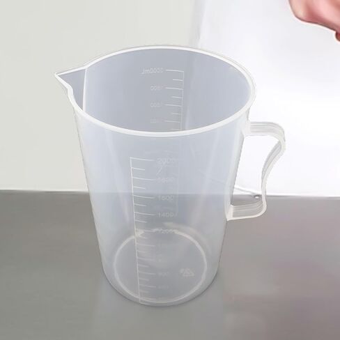 Plastic Measuring Jug 250-5000ml, Transparent Heat Resistant Reusable Beaker with Clear Scale for Kitchen Lab Use, BPA Free in Kuwait