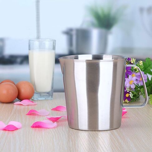Stainless Steel Milk Pitcher Multi-Functional Foam Container Measuring Cup Coffee Kitchen Tool in Kuwait
