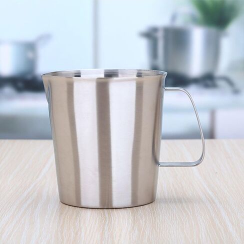 Stainless Steel Milk Pitcher Multi-Functional Foam Container Measuring Cup Coffee Kitchen Tool in Kuwait