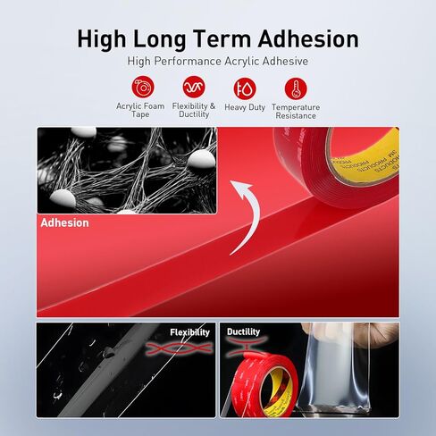 شريط لاصق مزدوج الجوانب عالي التحمل 1/2 بوصة × 13.8 قدم مصنوع من شريط إسفنجي مقاوم للماء لاصق قوي 3M 4910 للمنزل والمكتب ومواد ديكور السيارة والديكورات in Kuwait